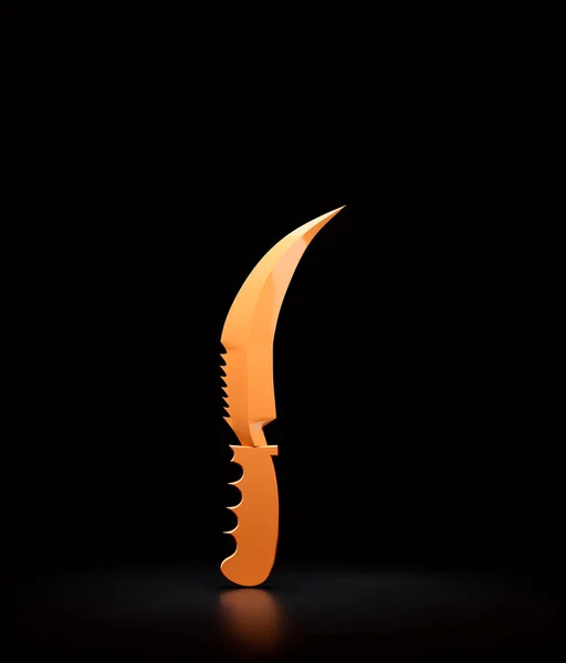 Knive or combat weapon blade, military and hunting dagger. Medieval weapon, 3d rendering, nobody