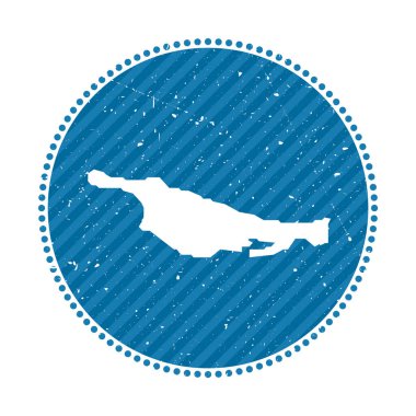 Küçük San Salvador Adası çizgili seyahat etiketi ada vektörünün haritası.