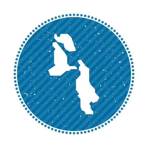 Emblema de viagem retro listrado de praia de porco com mapa de ilha ilustração vetorial Pode ser usado — Vetor de Stock
