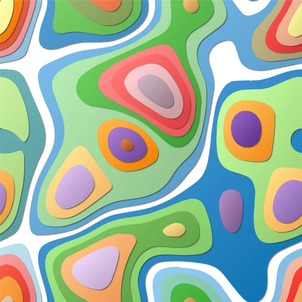 Capas abstractas coloridas Fondo de estilo Papercut Formas vibrantes de la topografía 3d Cautivantes — Archivo Imágenes Vectoriales