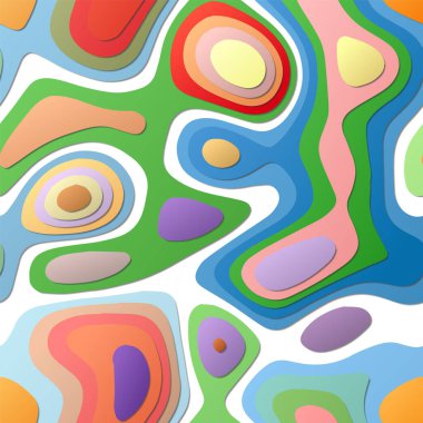 Renkli soyut katmanlar Kağıt Kesim stili arkaplan Vibrant 3d topoğrafya şekilleri büyüleyici