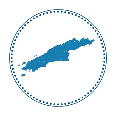 Hydra etiketi Ada vektör çiziminin haritasıyla seyahat kauçuk damgası işareti olarak kullanılabilir