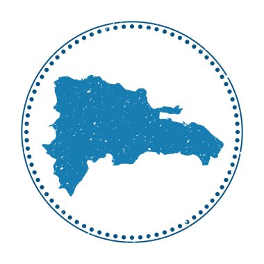 Dominicana çıkartması Ülke vektör illüstrasyonunun haritası ile seyahat kauçuk damgası olarak kullanılabilir