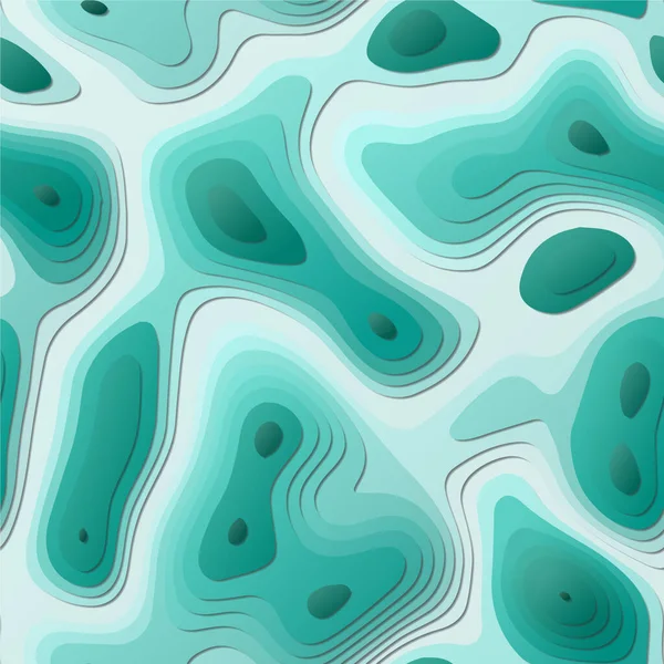 Kolorowe abstrakcyjne warstwy tło w stylu Papercut Żywe kształty topograficzne 3d Autentyczne banery — Wektor stockowy
