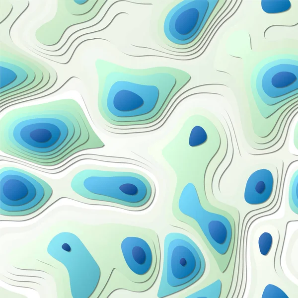 彩色抽象层Papercut风格背景振动器3D地形形状真旗 — 图库矢量图片