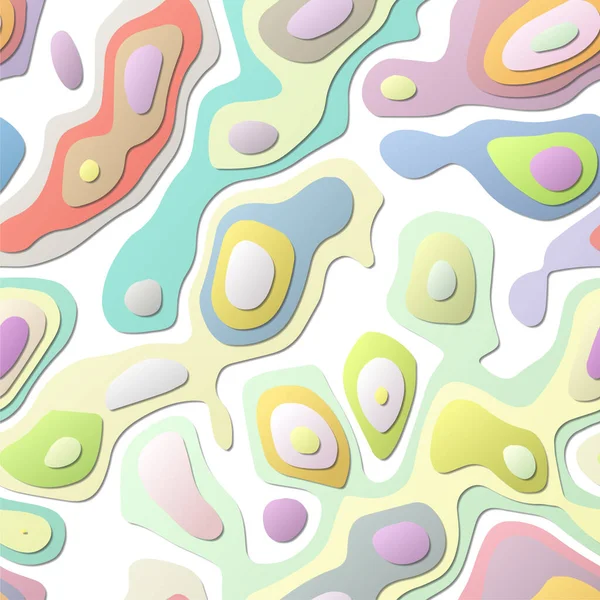 Couches abstraites colorées Découpe de papier fond de style Formes de topographie 3D vibrantes Bannière attrayante — Image vectorielle