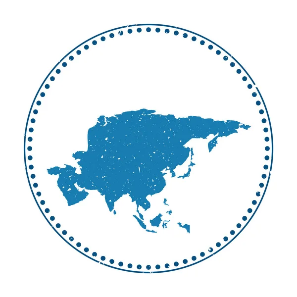 Autocollant Asie Timbre en caoutchouc de voyage avec carte du continent illustration vectorielle Peut être utilisé comme — Image vectorielle