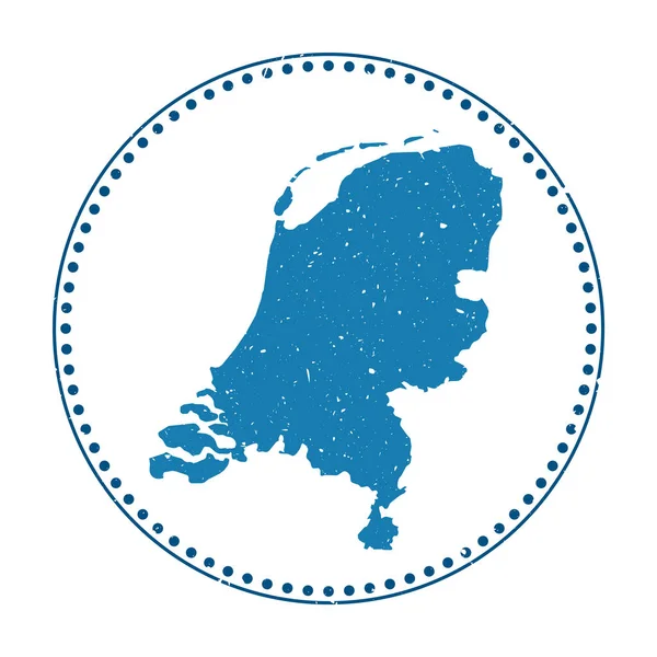 オランダステッカーカントリーベクトルイラストの地図と旅行ゴムスタンプ使用することができます — ストックベクタ