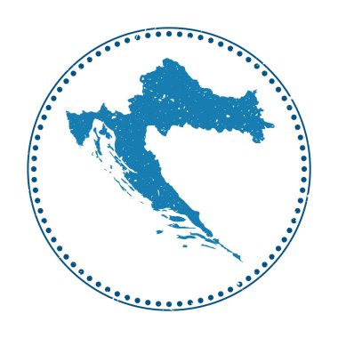 Hırvatistan çıkartması, ülke vektör illüstrasyonunun haritasıyla seyahat damgası olarak kullanılabilir