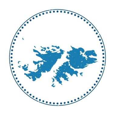 Falklands etiketi Ülke vektör illüstrasyonunun haritası ile seyahat kauçuk damgası olarak kullanılabilir