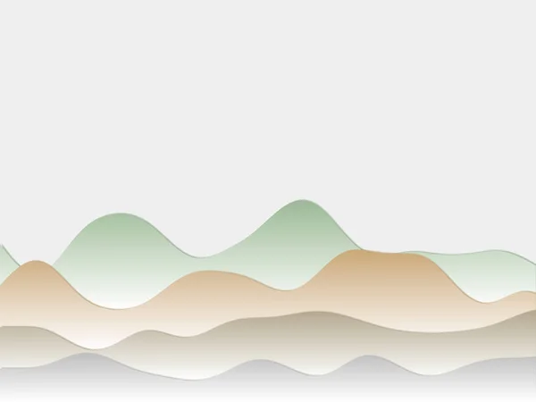 Fondo abstracto de las montañas Capas curvas en colores pastel Colinas de estilo Papercut Atractivo — Vector de stock