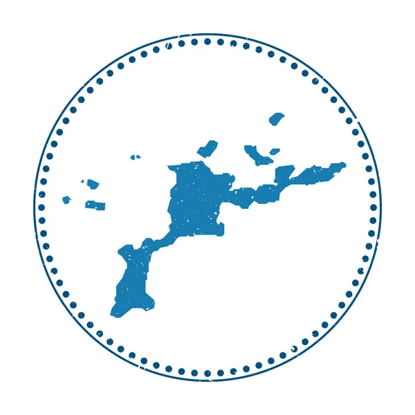 Etiqueta engomada Virgen Gorda Viaje sello de goma con el mapa de la isla vector ilustración Se puede utilizar como — Archivo Imágenes Vectoriales