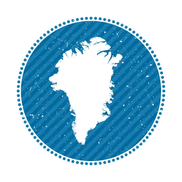 グリーンランドストライプレトロ旅行ステッカーバッジ国の地図ベクトルイラスト付き使用できます。 — ストックベクタ
