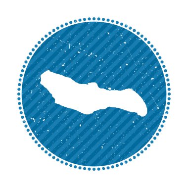 Saona Adası çizgili geçmişe yolculuk etiketi. Üzerinde ada vektör illüstrasyonunun haritası olabilir.