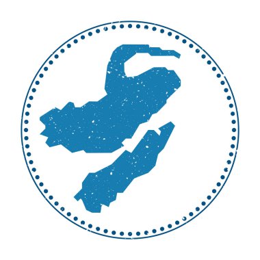 Nusa Lembongan çıkartması Ada vektör illüstrasyonunun haritası ile seyahat etiketi