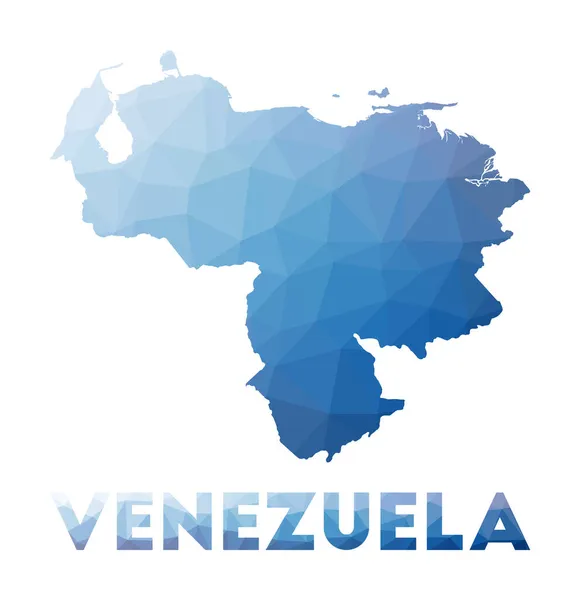 委内瑞拉低多边形图的国家几何图解 — 图库矢量图片