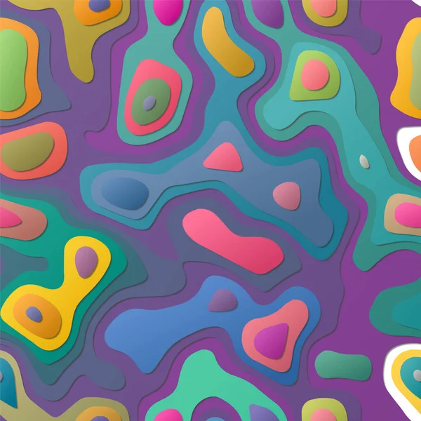 Couches abstraites colorées fond de style Papercut Formes de topographie 3D vibrantes Bannière étonnante — Image vectorielle