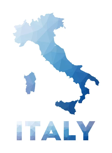 Low poly map of Italy Geometric illustration of the country Italy polygonal map Technology — стоковий вектор