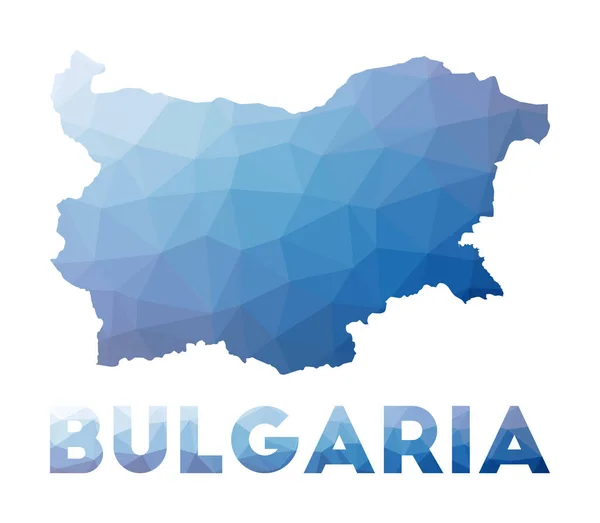Låg poly karta över Bulgarien Geometrisk illustration av landet Bulgarien polygonal karta Teknik — Stock vektor