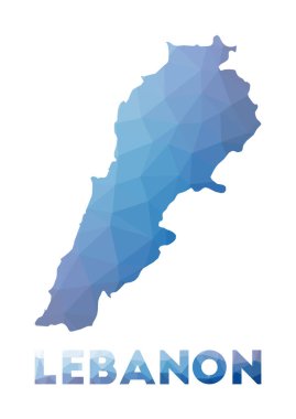 Lübnan 'ın Lübnan çokgen harita teknolojisinin düşük poli haritası.