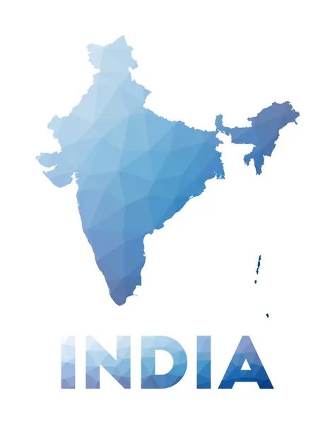 Carte polygonale de l'Inde Illustration géométrique du pays Carte polygonale de l'Inde Technologie — Image vectorielle