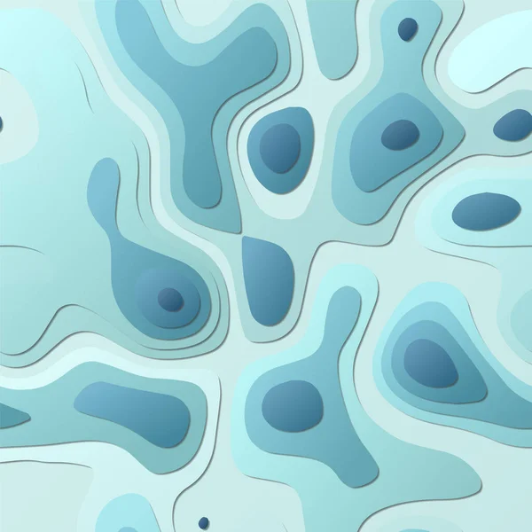 Kolorowe abstrakcyjne warstwy tło w stylu Papercut Żywe kształty topograficzne 3d Atrakcyjne — Wektor stockowy
