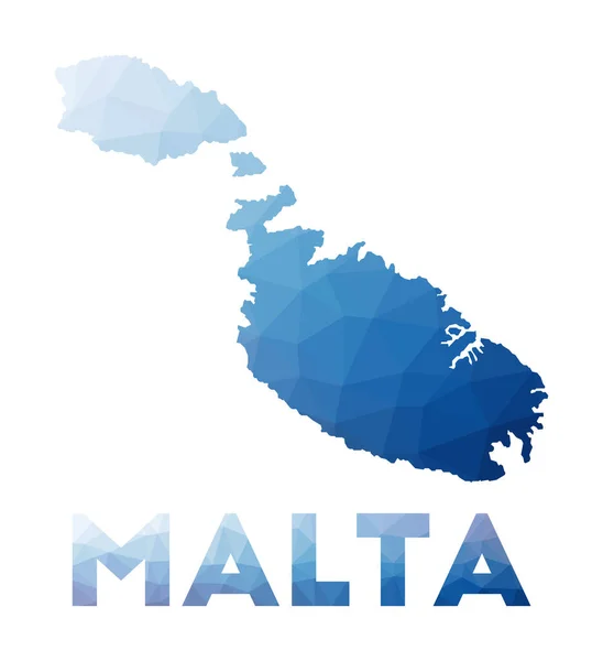 Lage polykaart van Malta Geometrische illustratie van het eiland Malta polygonale kaart Technologie — Stockvector