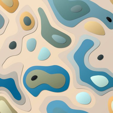 Renkli soyut katmanlar Kağıt Kesim tarzı arkaplan Vibrant 3d topoğrafya şekilleri hayret verici