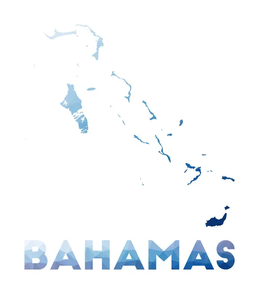 Mapa poli baixo de Bahamas Ilustração geométrica do país Mapa poligonal de Bahamas Tecnologia —  Vetores de Stock