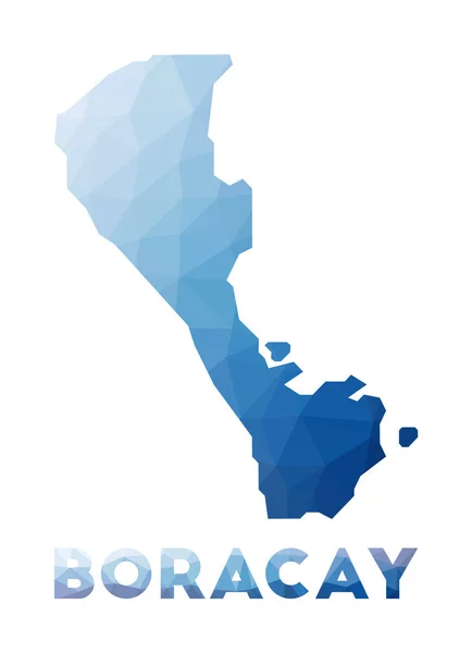 Mapa polivinílico bajo de Boracay Ilustración geométrica de la isla Mapa poligonal de Boracay Tecnología — Vector de stock