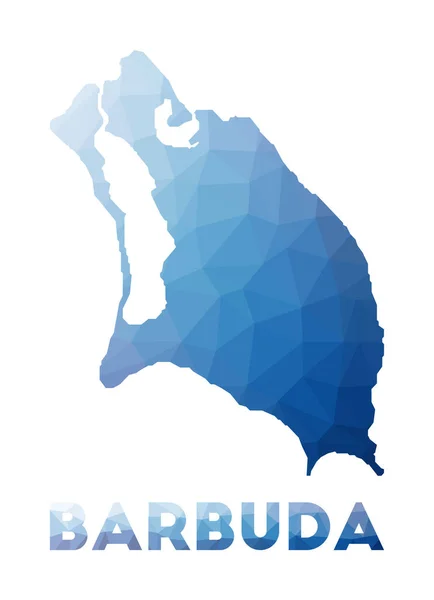 Nízká poly mapa Barbudy Geometrická ilustrace ostrova Barbuda polygonální mapa Technologie — Stockový vektor