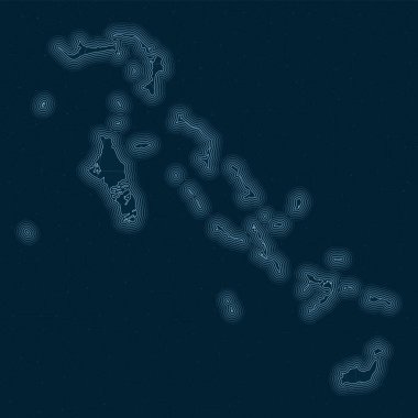 Bahamalar ağ haritası Ülke Dijital bağlantılarının soyut geometrik haritası ve