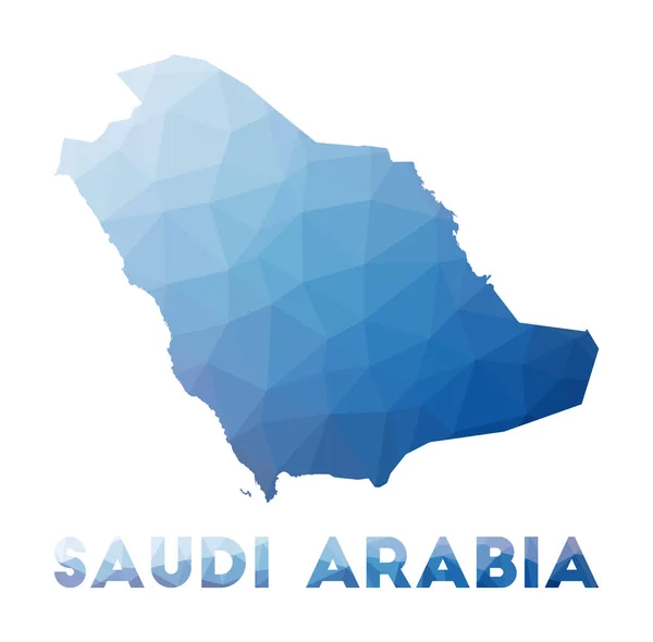 Low poly map of Saudi Arabia Ilustración geométrica del país Arabia Saudita polygonal map — Archivo Imágenes Vectoriales