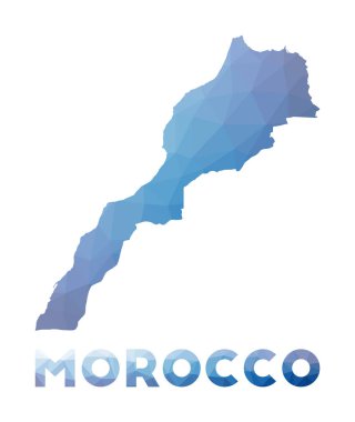 Fas çokgen harita teknolojisinin düşük poli haritası Fas Geometrik çizimi