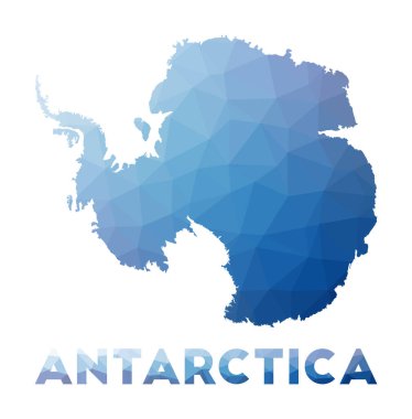 Antarktika Geometrik haritasının düşük poli haritası Antarktika çokgen haritası