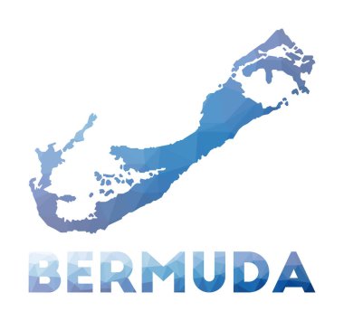 Bermuda çokgen harita teknolojisinin Bermuda Geometriğinin düşük poli haritası
