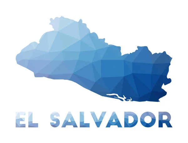 Low poly map of Republic of El Salvador Geometric illustration of the country Republic of El — ストックベクタ