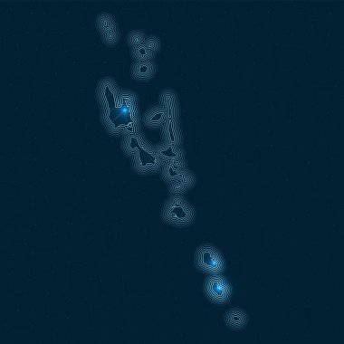 Vanuatu ağ haritası Ülke Dijital bağlantılarının soyut geometrik haritası ve