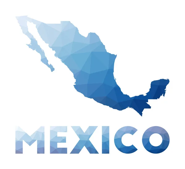 Карта Мексики Геометрическая иллюстрация Мексики полигональная карта Технология — стоковый вектор