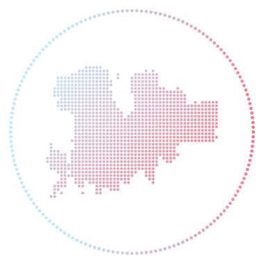 Mykonos dijital rozeti, adanın çember teknolojisiyle işaretlenmiş Mykonos stili haritası