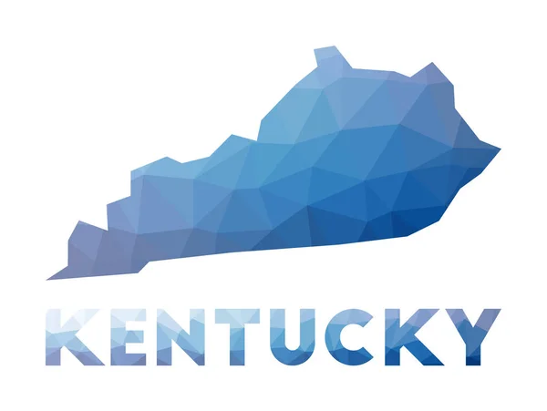 Mappa poligonale bassa del Kentucky Illustrazione geometrica della mappa poligonale dello stato americano del Kentucky — Vettoriale Stock