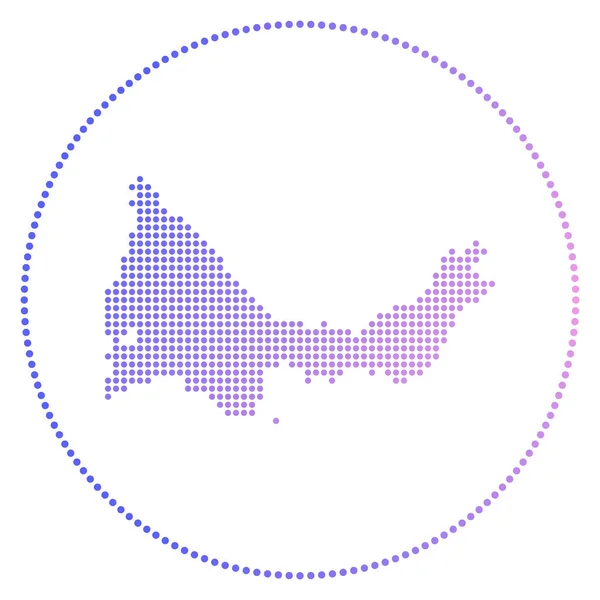 Цифровий бейдж Провіденсіалес Плямистий стиль карта Провіденсіалес в колі Технічна ікона острова — стоковий вектор