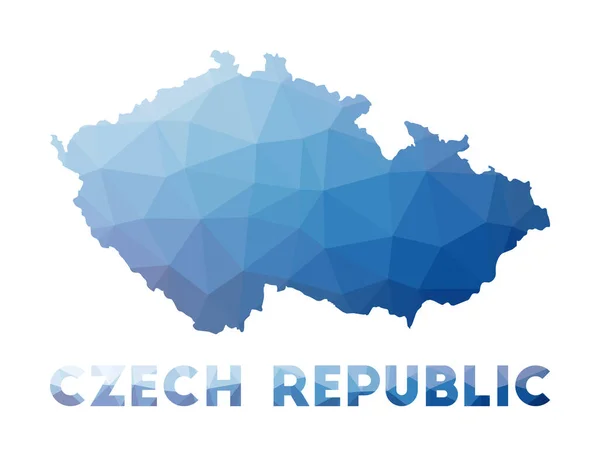 Low poly map of Czech Republic Ilustración geométrica del país República Checa polygonal map — Vector de stock