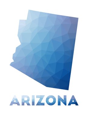 Arizona Geometric illüstrasyonunun düşük poli haritası Arizona çokgen harita teknolojisi