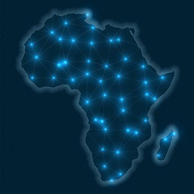 Kıta Dijital bağlantılarının soyut geometrik haritası ve