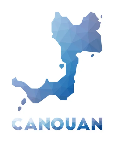 Lage polykaart van Canouan Geometrische illustratie van het eiland Canouan polygonale kaart Technologie — Stockvector