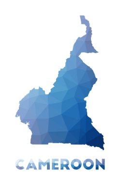 Kamerun Geometrik Çiziminin düşük poli haritası Ülke Kamerun çokgen harita teknolojisi
