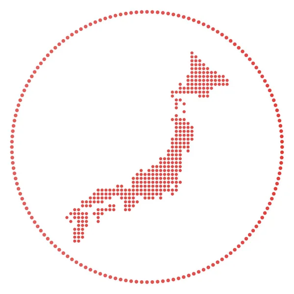日本数码徽章点缀型地图日本圆形技术图标与渐变国家 — 图库矢量图片