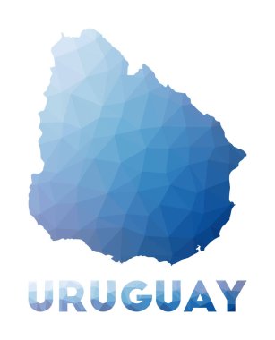 Ülkenin Uruguay çokgen harita teknolojisinin düşük poli haritası Uruguay Geometrik çizimi