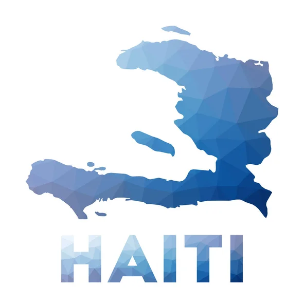Low poly map of Haiti Geometric illustration of the country Haiti polygonal map Technology — 스톡 벡터